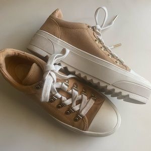 Michael Kors Tan Canvas Sneakers, Size 7